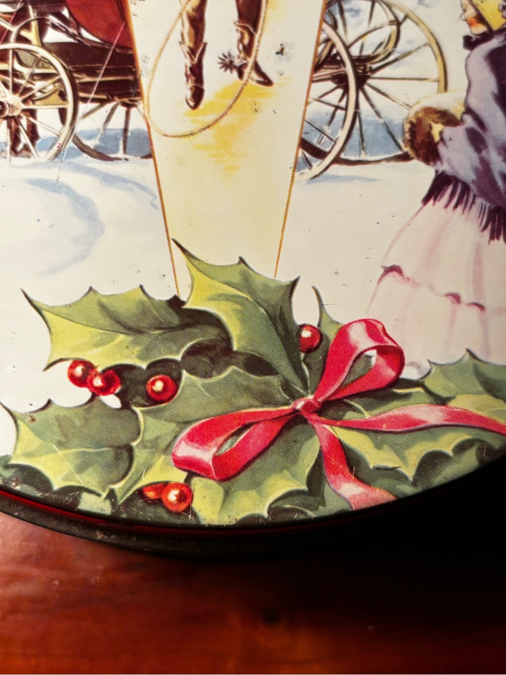 Vintage Collin Street Bakery DeLuxe Fruit Cake Tin Lone Star Texas Scene - Picture 5 of 7